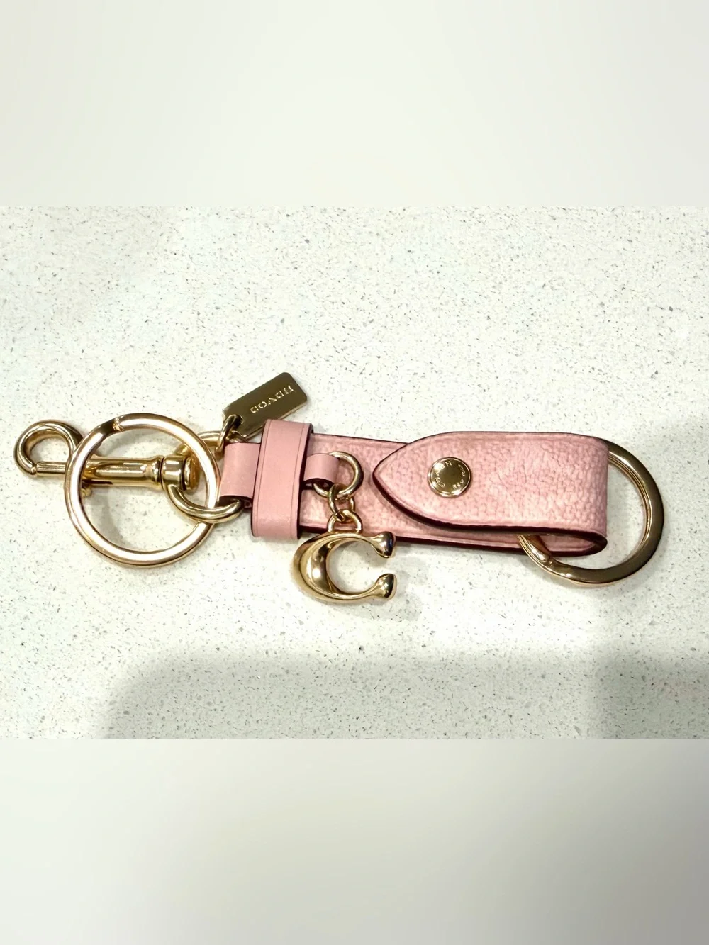 Coach Powder Pink Trigger Snap Keychain
